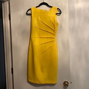 Calvin Klein Size 4 Yellow Dress